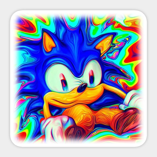 Trippy Hedgehog Sticker by Cringe-Designs